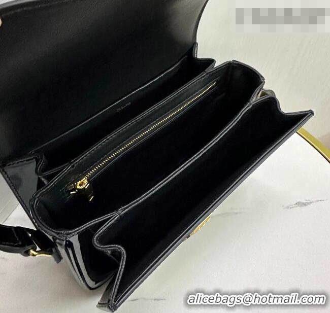 Luxury Cheap Celine Classique Triomphe Bag in Patent Calfskin Leather 187366 Black/Gold 2026