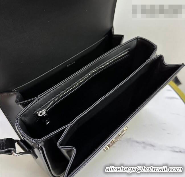 Luxury Cheap Celine Classique Triomphe Bag in Shiny Calfskin Leather 187366 Black/Silver 2026