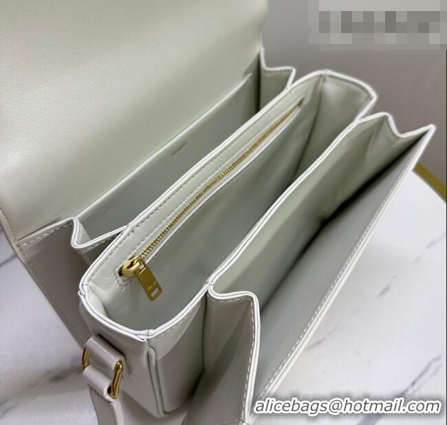 Best Price Celine Classique Triomphe Bag in Shiny Calfskin Leather 187366 White/Gold 2026