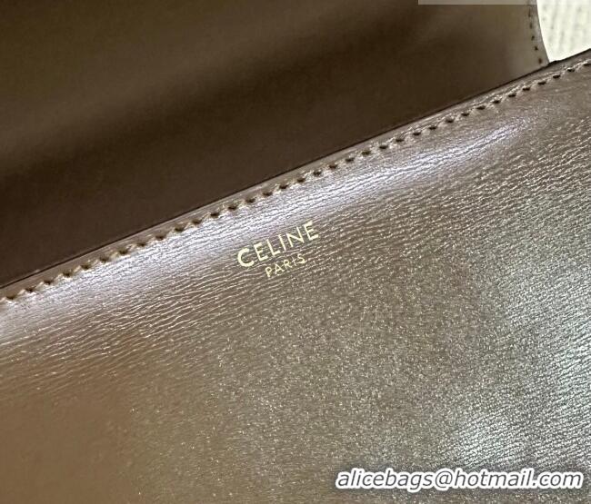 Best Product Celine Classique Triomphe Bag in Shiny Calfskin Leather 187366 Soil Brown 2026