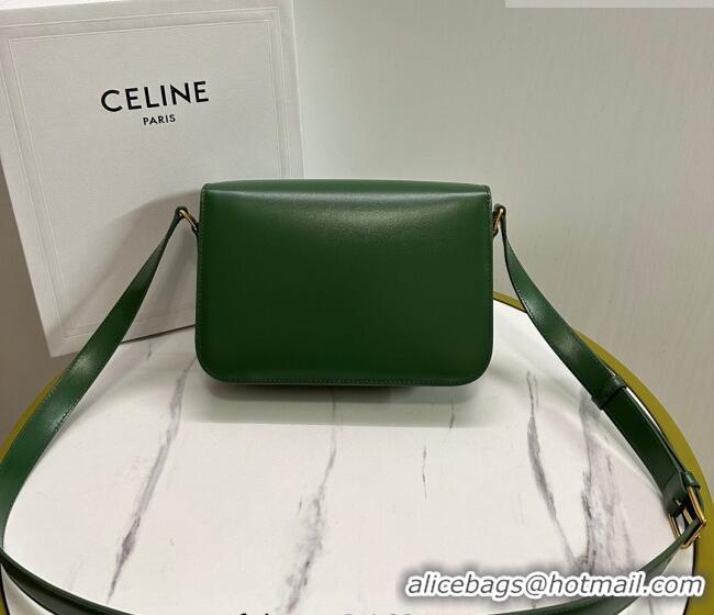 Super Quality Celine Classique Triomphe Bag in Shiny Calfskin Leather 187366 Amazon Green 2026