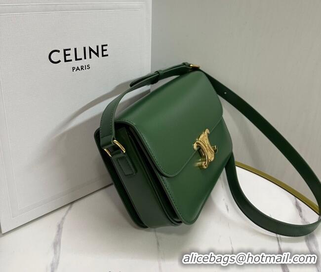 Super Quality Celine Classique Triomphe Bag in Shiny Calfskin Leather 187366 Amazon Green 2026
