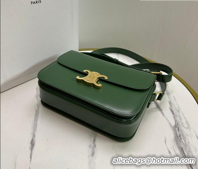 Super Quality Celine Classique Triomphe Bag in Shiny Calfskin Leather 187366 Amazon Green 2026