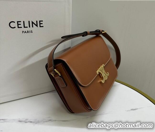 Good Product Celine Classique Triomphe Bag in Shiny Calfskin Leather 187366 Tan Brown 2026