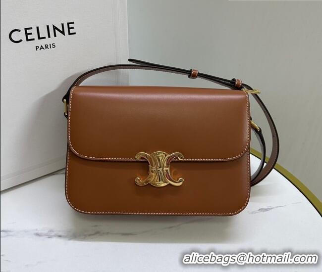 Good Product Celine Classique Triomphe Bag in Shiny Calfskin Leather 187366 Tan Brown 2026