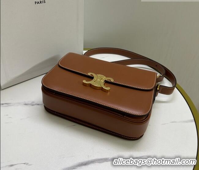 Good Product Celine Classique Triomphe Bag in Shiny Calfskin Leather 187366 Tan Brown 2026