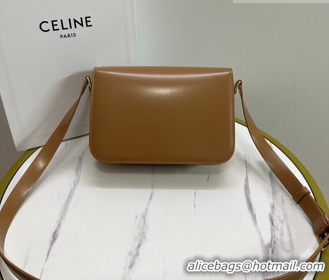 Top Design Celine Classique Triomphe Bag in Shiny Calfskin Leather 187366 Bronze 2026