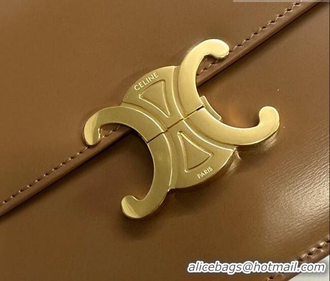 Top Design Celine Classique Triomphe Bag in Shiny Calfskin Leather 187366 Bronze 2026