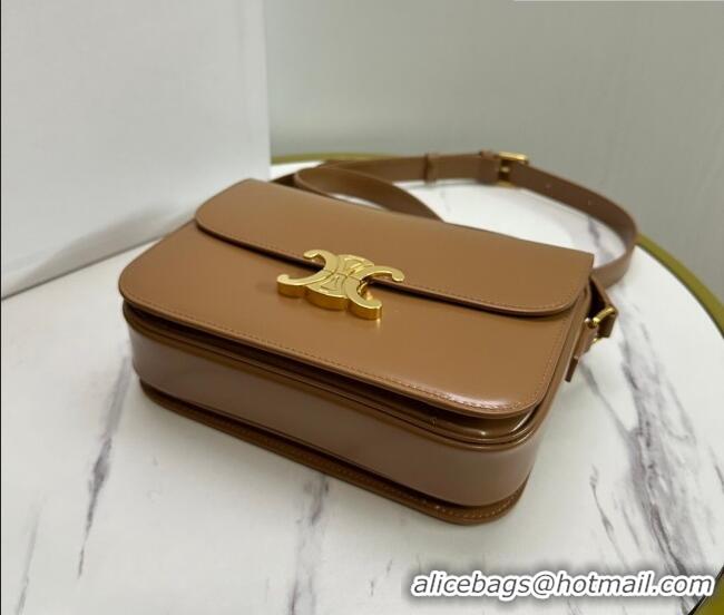 Top Design Celine Classique Triomphe Bag in Shiny Calfskin Leather 187366 Bronze 2026