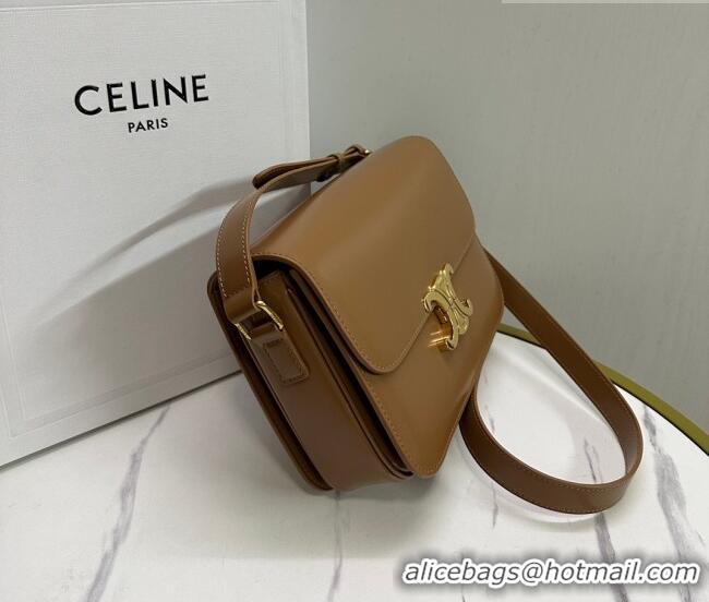 Top Design Celine Classique Triomphe Bag in Shiny Calfskin Leather 187366 Bronze 2026
