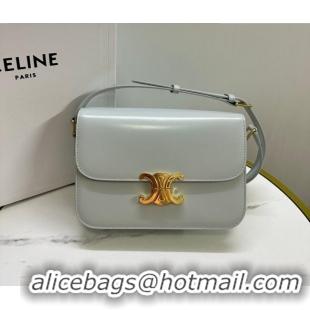 Best Quality Celine Classique Triomphe Bag in Shiny Calfskin Leather 187366 Soft Blue 2026