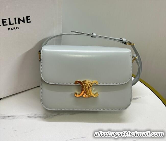 Best Quality Celine Classique Triomphe Bag in Shiny Calfskin Leather 187366 Soft Blue 2026
