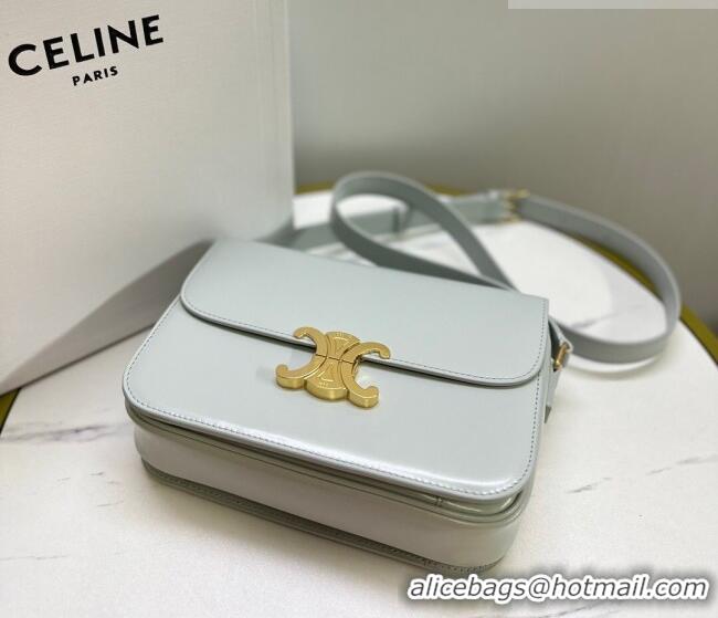 Best Quality Celine Classique Triomphe Bag in Shiny Calfskin Leather 187366 Soft Blue 2026