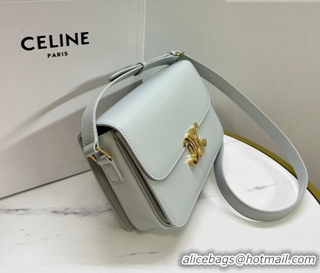Best Quality Celine Classique Triomphe Bag in Shiny Calfskin Leather 187366 Soft Blue 2026