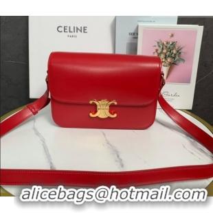 Best Price Celine Classique Triomphe Bag in Shiny Calfskin Leather 187366 Red 2026