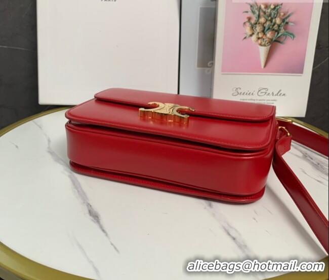 Best Price Celine Classique Triomphe Bag in Shiny Calfskin Leather 187366 Red 2026