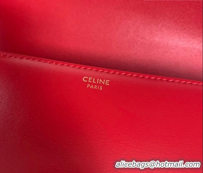 Best Price Celine Classique Triomphe Bag in Shiny Calfskin Leather 187366 Red 2026