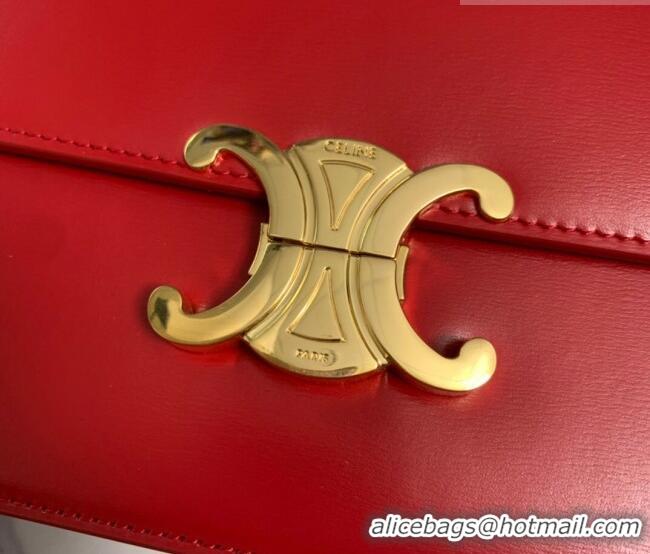 Best Price Celine Classique Triomphe Bag in Shiny Calfskin Leather 187366 Red 2026