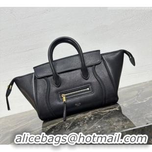 Best Price Celine Small New Luggage in Supple Shiny Lambskin 124213 Black 2025