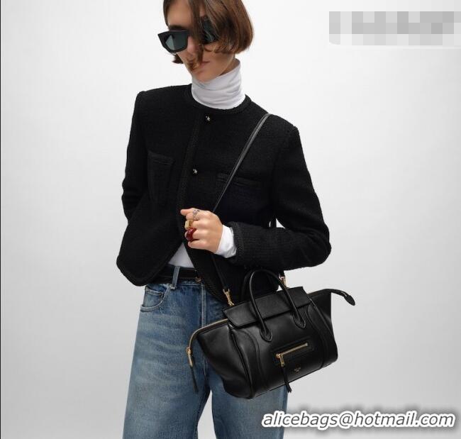 Best Price Celine Small New Luggage in Supple Shiny Lambskin 124213 Black 2025