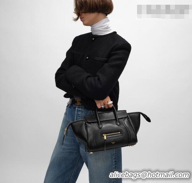 Best Price Celine Small New Luggage in Supple Shiny Lambskin 124213 Black 2025