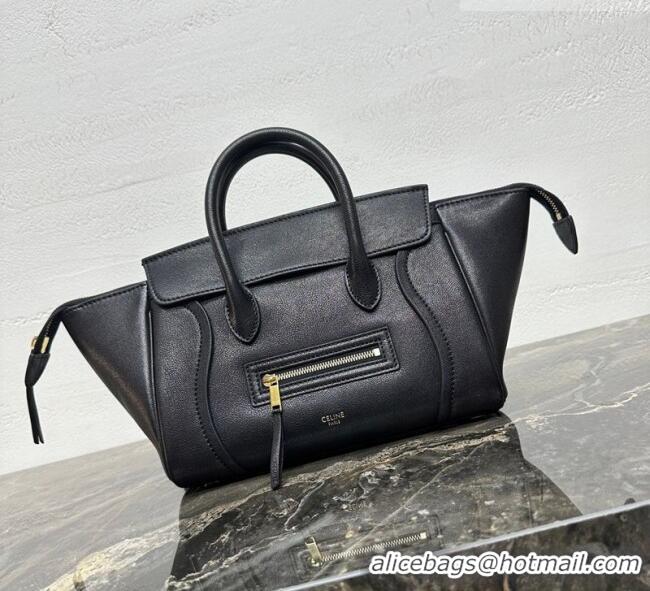Best Price Celine Small New Luggage in Supple Shiny Lambskin 124213 Black 2025