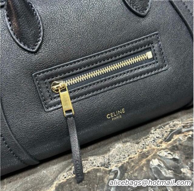 Best Price Celine Small New Luggage in Supple Shiny Lambskin 124213 Black 2025
