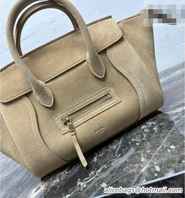 Affordable Price Celine Small New Luggage in Suede 124213 Beige 2025