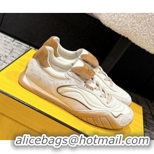Grade Quality Fendi Wave Pulse Low-tops Sneakers in Fabric and Suede White 1216066 2026