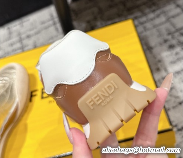 Purchase Fendi Wave Pulse Low-tops Sneakers in Suede and Calfskin Leather Gold 1216071 2026