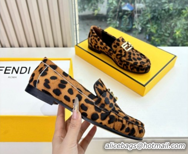 Top Grade Fendi Baguette Flat Loafers in Leopard Print FE121603 2026
