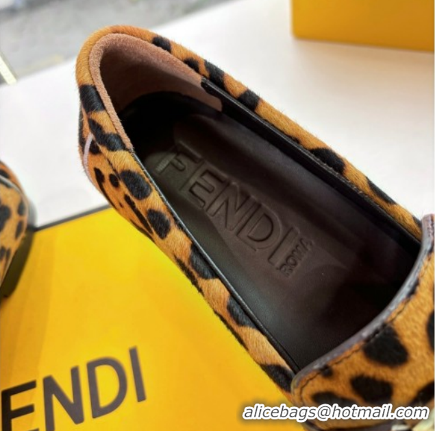 Top Grade Fendi Baguette Flat Loafers in Leopard Print FE121603 2026