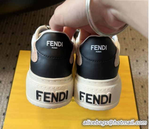 Best Price Fendi Match Low Top Platform Shoes in White Leather with Charm Black 5122915 2026