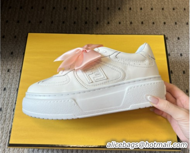 Unique Style Fendi Match Low Top Platform Shoes in White Leather with Charm White 5122916 2026