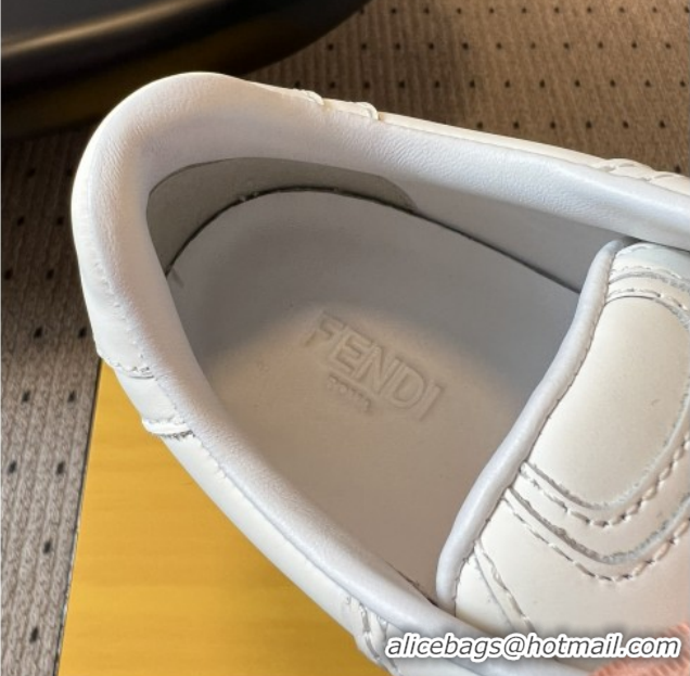 Unique Style Fendi Match Low Top Platform Shoes in White Leather with Charm White 5122916 2026