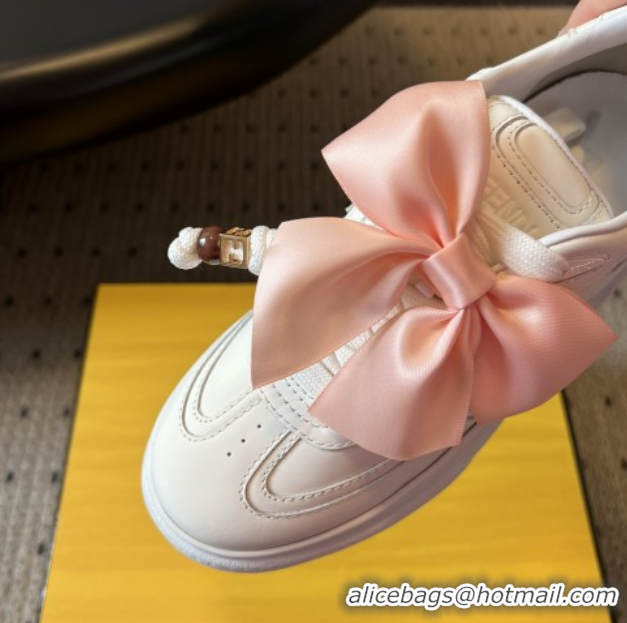 Unique Style Fendi Match Low Top Platform Shoes in White Leather with Charm White 5122916 2026