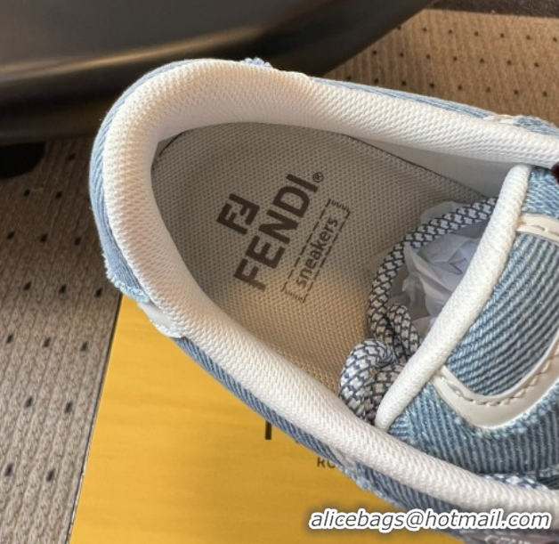 Pretty Style Fendi Match Low Top Platform Shoes in Denim & Leather with Charm Blue 5122917 2026