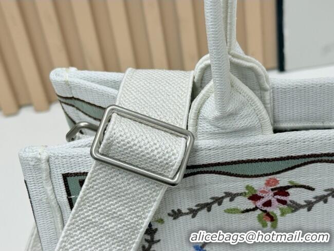 Best Price Dior Dioramour Medium Dior Book Tote with Strap D2206 White Multicolor Revolution Flowers Embroidery 2026