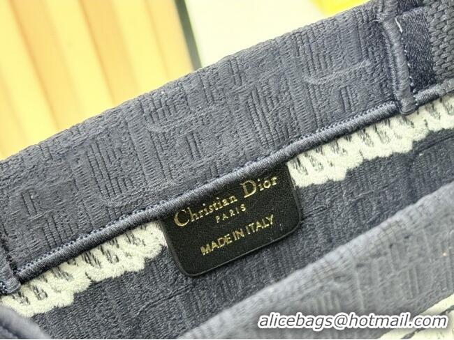 Good Product Dior Large Dior Book Tote with Strap in D2206 Blue Dior Oblique Embroidery with White Lace 2026