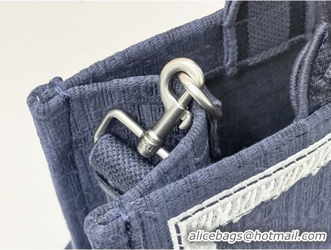 Grade Design Dior Medium Dior Book Tote with Strap in D2206 Blue Dior Oblique Embroidery with White Lace 2026
