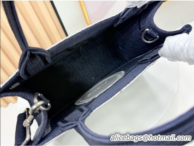 Buy Promotional Dior Small Dior Book Tote with Strap in D2206 Blue Dior Oblique Embroidery with White Lace 2026