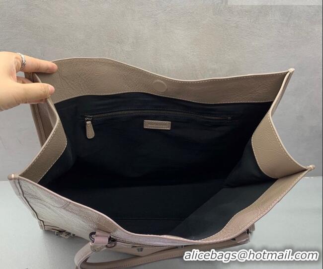 Buy Discount Balenciaga Le City Tote Bag Medium in Arena Storico Lambskin 0122 Apricot 2026