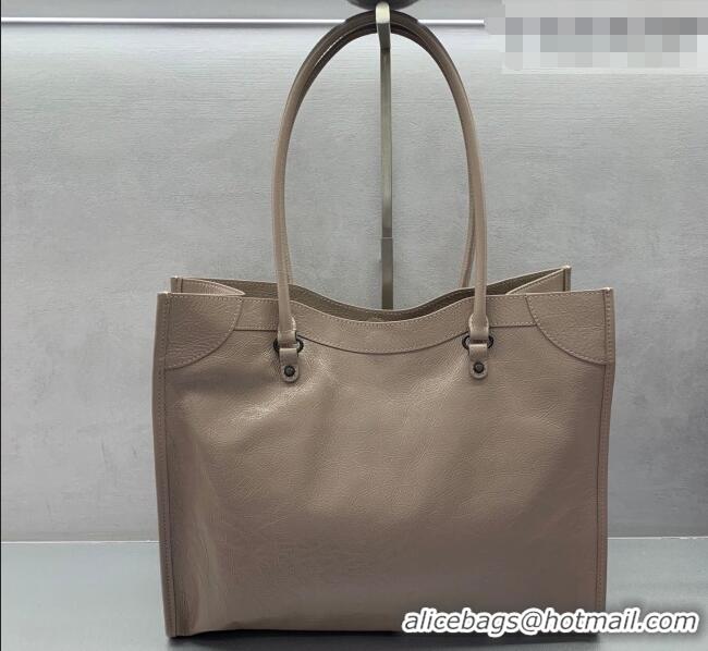 Buy Discount Balenciaga Le City Tote Bag Medium in Arena Storico Lambskin 0122 Apricot 2026