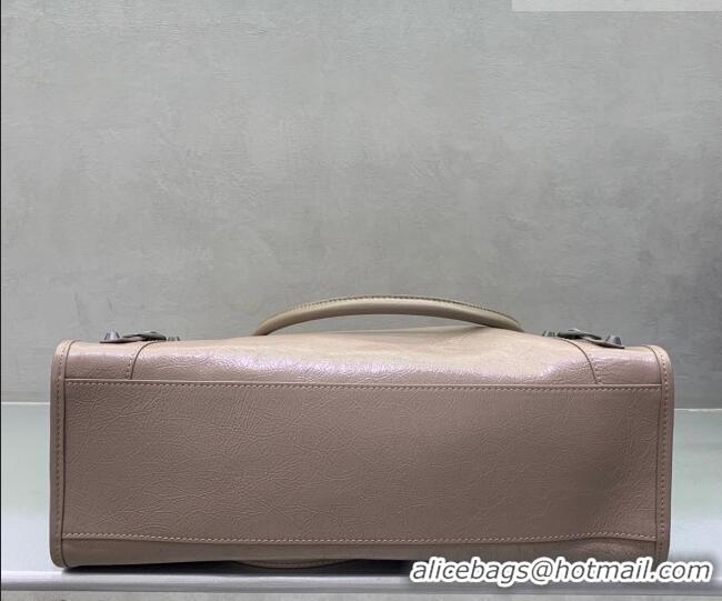 Buy Discount Balenciaga Le City Tote Bag Medium in Arena Storico Lambskin 0122 Apricot 2026