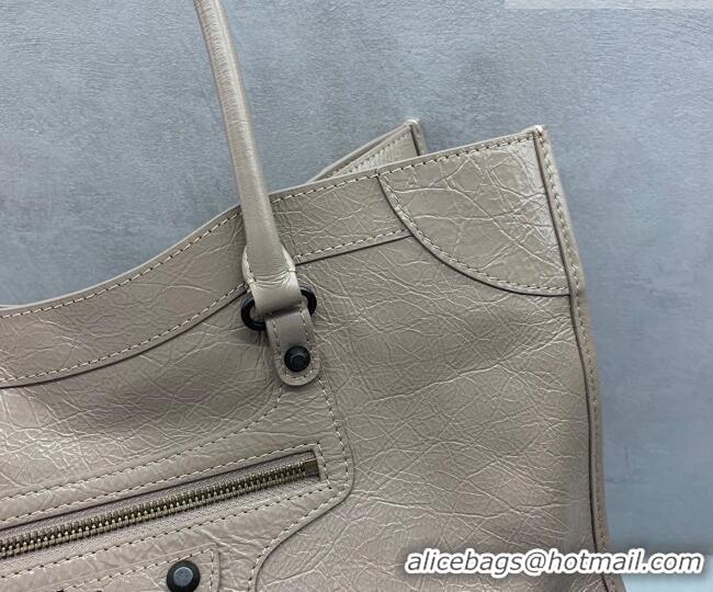 Buy Discount Balenciaga Le City Tote Bag Medium in Arena Storico Lambskin 0122 Apricot 2026