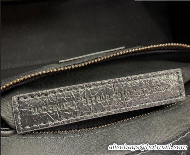 Luxury Discount Balenciaga Le City Tote Bag Small in Arena Storico Lambskin 0122 Black 2026