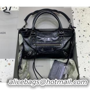 Discount Balenciaga Le City First Bag in Arena lambskin, brass hardware 0122 Black 2026