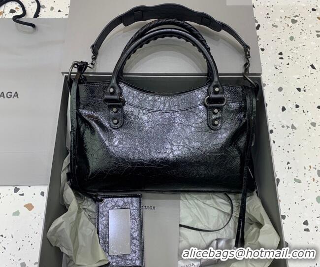 Discount Balenciaga Le City First Bag in Arena lambskin, brass hardware 0122 Black 2026