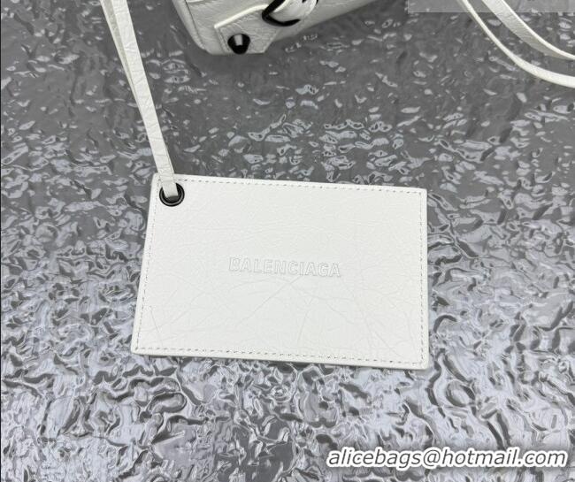 Best Quality Balenciaga Le City First Bag in Arena lambskin, brass hardware 0122 White 2026