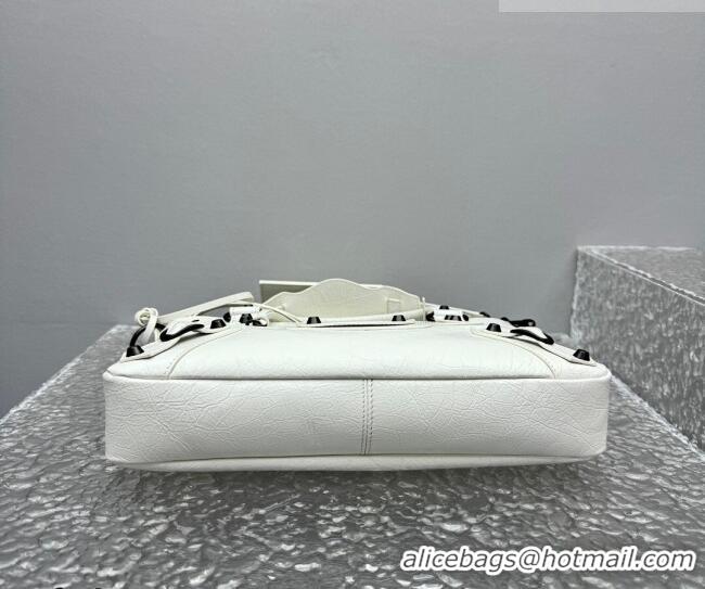 Best Quality Balenciaga Le City First Bag in Arena lambskin, brass hardware 0122 White 2026
